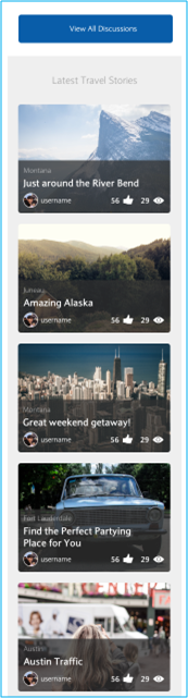Barclays Travel Community ‘Travel Stories’ Mobile view